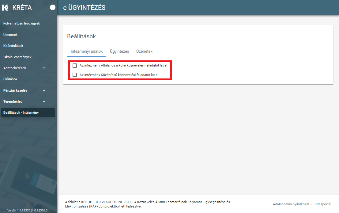 e-Ügyintézés > e-Ügyintézés > 01c_Feladatkör(ök) kiválasztása a beállítások menüpont nyitóoldalán.png