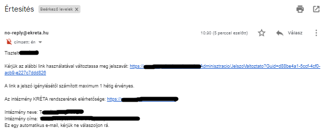 e-Ügyintézés > e-Ügyintézés > 03_Elfelejtett jelszó értesítő email, amelyben a link 1 hétig érvényes.png